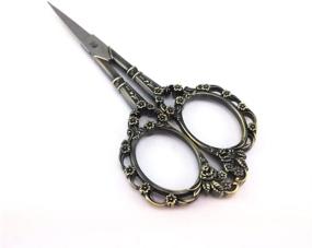 img 4 attached to Yueton Vintage European Plum Blossom Needlework Embroidery Scissors: Bronze Beauty