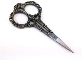 img 2 attached to Yueton Vintage European Plum Blossom Needlework Embroidery Scissors: Bronze Beauty