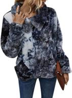 🧥 glamaker women's oversized sherpa fuzzy fleece tie dye pullover sweatshirt with pockets and long sleeves logo