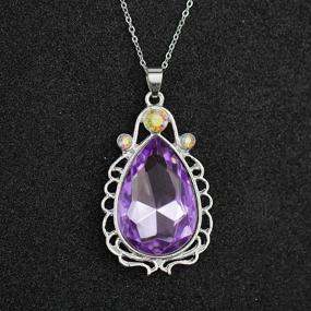 img 3 attached to 👸 Sofia Princess Costumes Jewelry - Amulet Teardrop Amethyst Pendant Necklace for Girls