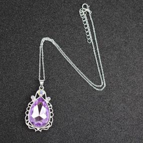 img 2 attached to 👸 Sofia Princess Costumes Jewelry - Amulet Teardrop Amethyst Pendant Necklace for Girls