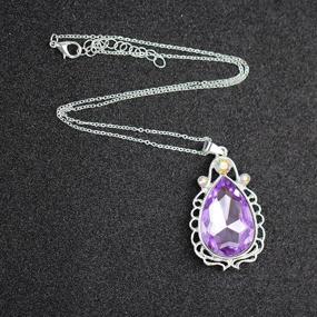 img 1 attached to 👸 Sofia Princess Costumes Jewelry - Amulet Teardrop Amethyst Pendant Necklace for Girls