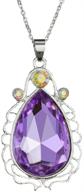 👸 sofia princess costumes jewelry - amulet teardrop amethyst pendant necklace for girls logo