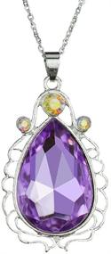 img 4 attached to 👸 Sofia Princess Costumes Jewelry - Amulet Teardrop Amethyst Pendant Necklace for Girls