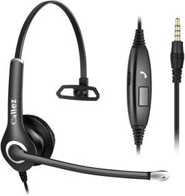 img 4 attached to Enhanced Clarity and Comfort: Cell Phone Headset with Noise Cancelling Mic for iPhone Samsung Laptop PC - Ideal for Home Office, Skype, Zoom, Call Center, and Classroom