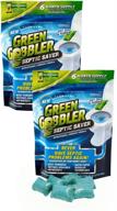 🚽 green gobbler septic saver - 2 pack septic tank treatment packets for 1 year supply logo