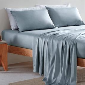 img 4 attached to 🛌 Ultimate Sleep Comfort: SLEEP ZONE 100% Bamboo Sheet Set Queen Size - Soft & Cooling Bedding Sheets with Deep Pocket - Moisture Wicking & Fade Resistant - 4 Piece Set (Silver Grey)