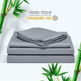 img 3 attached to 🛌 Ultimate Sleep Comfort: SLEEP ZONE 100% Bamboo Sheet Set Queen Size - Soft & Cooling Bedding Sheets with Deep Pocket - Moisture Wicking & Fade Resistant - 4 Piece Set (Silver Grey)