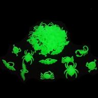 🕷️ 56pcs glow in the dark spider rings - halloween party favors for kids toddlers, plastic bugs insects ring toys, trick or treat goody bag filler логотип