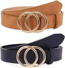 img 4 attached to Yanstar Double Ring Womens Belts Women's Accessories for Belts