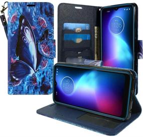 img 2 attached to 🦋 ZASE Moto G Play 2021 Wallet Phone Case - Stylish PU Leather Flip Folio Cover with Kickstand, Card Slot, and Wrist Strap - Designed for Motorola G Play 2021 6.5-inch (Blue Violet Butterfly)