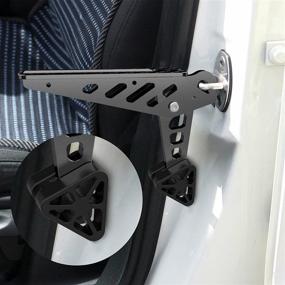 img 2 attached to 🚪 Складная подножка для автомобильных дверей: удобный доступ к крыше, поддерживает 400 фунтов (180 кг) - черная
