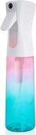 💦 continuous mist spray bottle for hair - 10oz refillable plastic fine mist spraying bottle for curly hair - gradient pink blue - ideal for hair styling, cleaning, plants misting logo