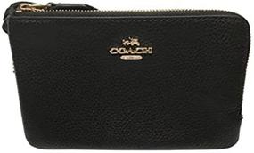 img 4 attached to 👜 Stylish and Practical Coach Pebbled Leather Double Wristlet: The Perfect Women's Handbag and Wallet Combo