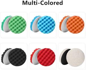 img 3 attached to 🧽 Set of 12 Waffle Foam and Wool Polishing Pads for Car Polisher and Boat Polishing, 6 Inch Waffle Foam Buffing Pads and Wool Grip Pads