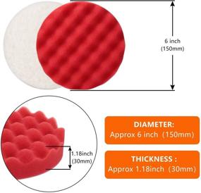 img 2 attached to 🧽 Set of 12 Waffle Foam and Wool Polishing Pads for Car Polisher and Boat Polishing, 6 Inch Waffle Foam Buffing Pads and Wool Grip Pads