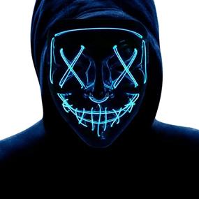 img 4 attached to 🎃 Glowing Halloween Purge Masquerade Costume: Unleash the Spooky Vibes!