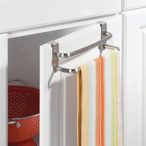 img 2 attached to 🔧 Efficient Storage Solution: mDesign Modern Over Cabinet Double Towel Bar Rack for Hand, Dish, and Tea Towels - Brushed Nickel, 9.84" Wide