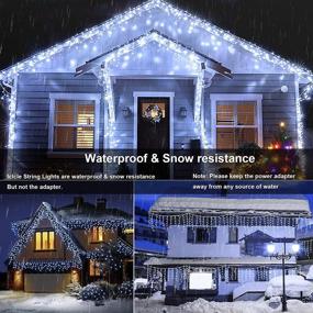 img 1 attached to 🎄 Joomer Christmas Icicle Lights: 300 LED 29ft 8 Modes with Timer, Waterproof Connectable Outdoor String Lights for Holiday Decorations