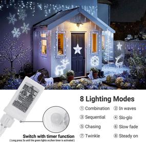 img 3 attached to 🎄 Joomer Christmas Icicle Lights: 300 LED 29ft 8 Modes with Timer, Waterproof Connectable Outdoor String Lights for Holiday Decorations