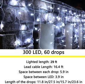 img 2 attached to 🎄 Joomer Christmas Icicle Lights: 300 LED 29ft 8 Modes with Timer, Waterproof Connectable Outdoor String Lights for Holiday Decorations