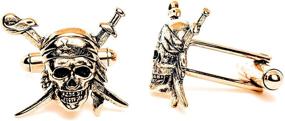 img 1 attached to Skull Swords Gold Cufflinks Classic