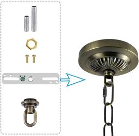 img 2 attached to ECUDIS Light Fixture Cross Bar Kit: Antique Brass Lamp Screw Collar Canopy Hardware Set