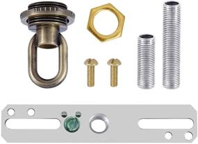 img 4 attached to ECUDIS Light Fixture Cross Bar Kit: Antique Brass Lamp Screw Collar Canopy Hardware Set