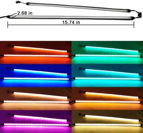 img 3 attached to NEON RGB LED Strip for PC | 2 x 15.7inch | Compatible with ASUS Aura, MSI Mystic Light, ASROCK Aura RGB Motherboard | Strong Magnetic Brackets | 12V 4-Pin RGB LED Headers