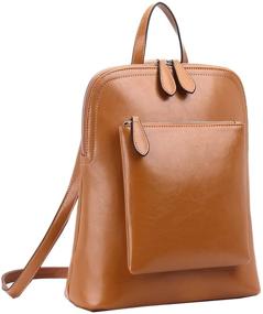 img 4 attached to 🎒 Women's Leather Backpack | Casual Daypack Sling Purse for Ladies and Girls