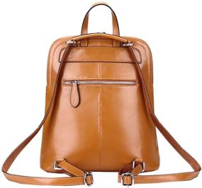 img 2 attached to 🎒 Women's Leather Backpack | Casual Daypack Sling Purse for Ladies and Girls