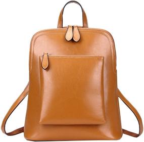 img 3 attached to 🎒 Women's Leather Backpack | Casual Daypack Sling Purse for Ladies and Girls