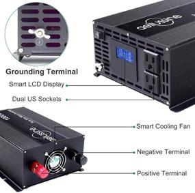 img 3 attached to 💡 Aelius Sine Wave Power Inverter - 1000 Watt, 24V DC to 110V/120V AC, 2 US Socket, LCD Display, Earth - Ideal for Car RV, Truck, Off-Grid Solar Power System (1000W 24V)