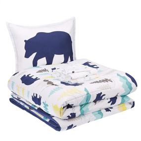 img 3 attached to 🐻 Amazon Basics Kids Easy-Wash Microfiber Bed-in-a-Bag Bedding Set - Twin, Bear Buddies: Cozy and Convenient Bedding for Kids