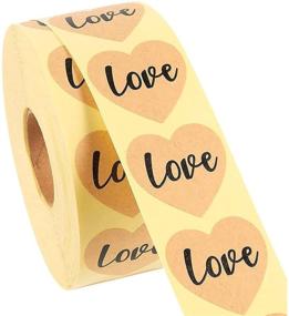 img 1 attached to ❤️ Romantic Heart Sticker Roll - Perfect Love Kraft Envelope Labels for Weddings (1000 Pieces)