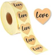 ❤️ romantic heart sticker roll - perfect love kraft envelope labels for weddings (1000 pieces) logo