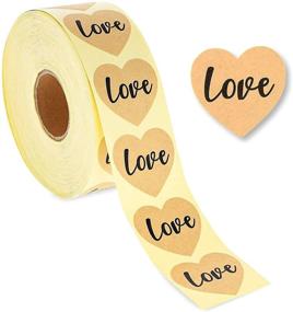 img 4 attached to ❤️ Romantic Heart Sticker Roll - Perfect Love Kraft Envelope Labels for Weddings (1000 Pieces)