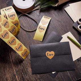 img 3 attached to ❤️ Romantic Heart Sticker Roll - Perfect Love Kraft Envelope Labels for Weddings (1000 Pieces)