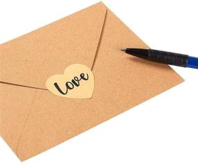 img 2 attached to ❤️ Romantic Heart Sticker Roll - Perfect Love Kraft Envelope Labels for Weddings (1000 Pieces)