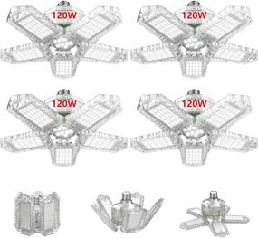 img 3 attached to 💡 Ultimate Illumination: 4 Pack Led Garage Lights with Adjustable Panels - 120W, 12000LM