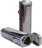 🔥 silver prestige import group typhoon triple flame torch lighter with built-in punch cutter logo