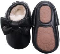 👶 bebila baby moccasins for girls boys - warm fur fleece lined infant shoes with rubber sole logo