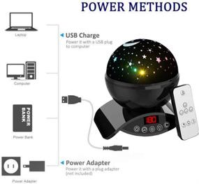 img 3 attached to 🌟 Aisuo Night Light: Rechargeable Star Lamp with Timer, Remote Control & Rotating, Color Changing, Black - Perfect Room Decor