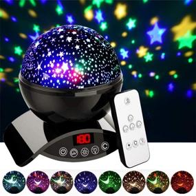 img 4 attached to 🌟 Aisuo Night Light: Rechargeable Star Lamp with Timer, Remote Control & Rotating, Color Changing, Black - Perfect Room Decor