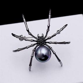 img 2 attached to Abitoncc Spider Brooch Pins with Cz Micro-Inlaid Zircon, Artificial Pearls, Metal - Perfect Halloween Party Decoration Accessory and Gift for Women and Girls
