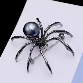 img 1 attached to Abitoncc Spider Brooch Pins with Cz Micro-Inlaid Zircon, Artificial Pearls, Metal - Perfect Halloween Party Decoration Accessory and Gift for Women and Girls