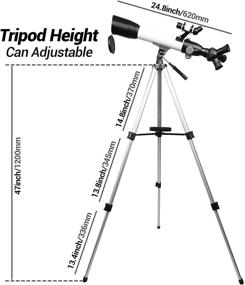 img 1 attached to 🔭 2021 Newest 20X-165X HD Telescope: 60mm Aperture, 500mm Focal Length, AZ Mount for Astronomy, Adjustable Portable Kit with Tripod, Phone Adapter, Nylon Bag