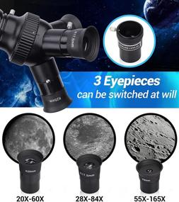 img 2 attached to 🔭 2021 Newest 20X-165X HD Telescope: 60mm Aperture, 500mm Focal Length, AZ Mount for Astronomy, Adjustable Portable Kit with Tripod, Phone Adapter, Nylon Bag