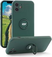 📱 iconflang compatible with iphone 12 case, cover fit for iphone 12 6.1 inch with ring holder kickstand, magnetic car mount compatible, anti-scratch shock absorption protective case (dark green) logo