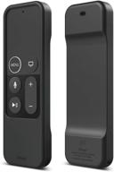 📺 elago r1 intelli case - black - magnet technology - anti-slip - lanyard included - heavy shock absorption - for apple tv siri remote 4k / 4th gen logo